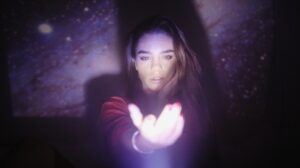 woman in red long sleeve shirt